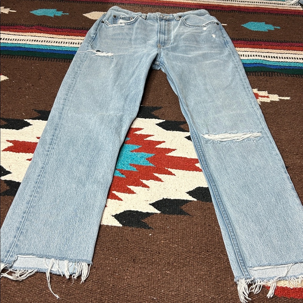 Reformation Stevie Ultra High Rise Sky Blue Denim Jeans